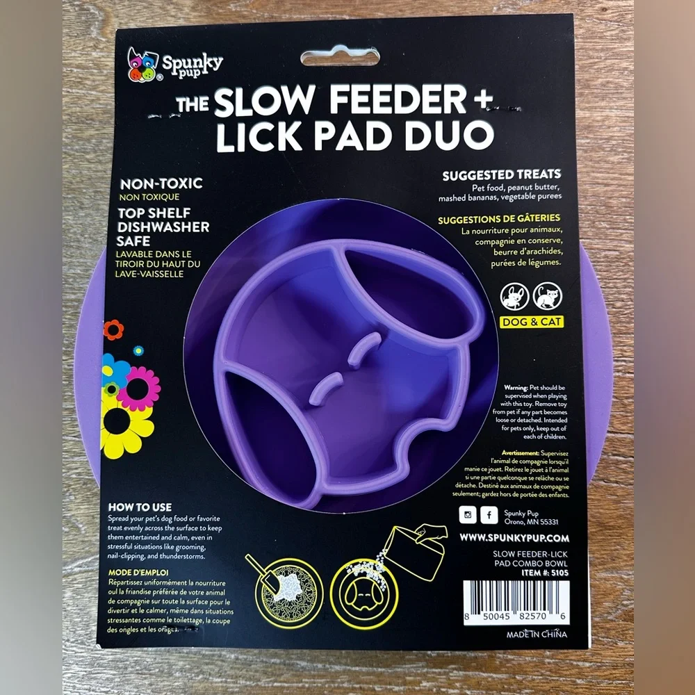 Set of 3 Spunky Pup Slow Feeder and Lick Pad Duo Dogs & Cats